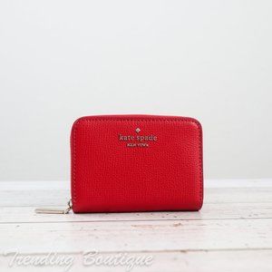 NWT Kate Spade Darcy Small Zip Around Card Case Wallet in Candied Cherry